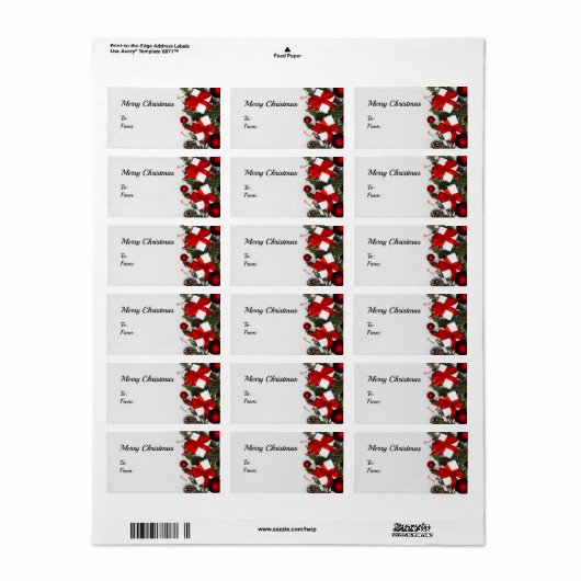 Cute Merry-kerstrectangle-stickers Etiket (Full Sheet)