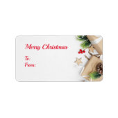 Cute Merry-kerstrectangle-stickers Etiket (Voorkant)