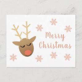 Cute Merry kerstrendierroze Gold Briefkaart