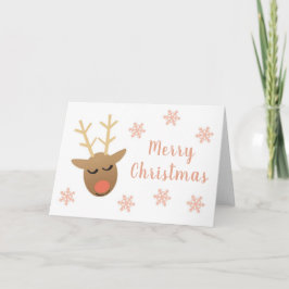 Cute Merry kerstrendierroze Gold Kaart