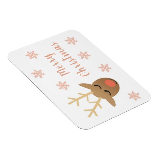 Cute Merry kerstrendierroze Gold Magneet (Rechterzijde)