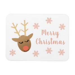Cute Merry kerstrendierroze Gold Magneet
