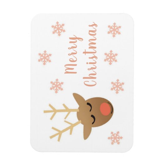 Cute Merry kerstrendierroze Gold Magneet (Verticaal)