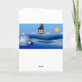 Cute Merry-kerstrenrender en Santa Claus Kaart (Achterkant)