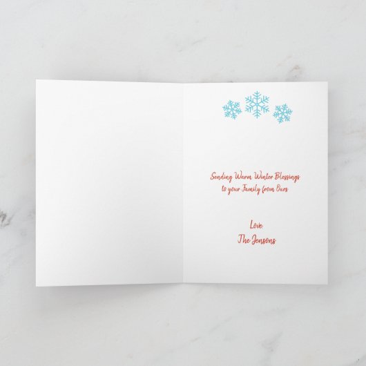 Cute Merry-kerstrenrender en Santa Claus Kaart (Binnen)