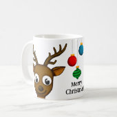 Cute Merry-kerstrenrendiertje Koffiemok (Voorkant links)