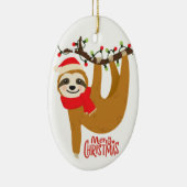 Cute Merry-kerstsleuf Keramisch Ornament (Rechts)