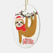 Cute Merry-kerstsleuf Keramisch Ornament (Links)