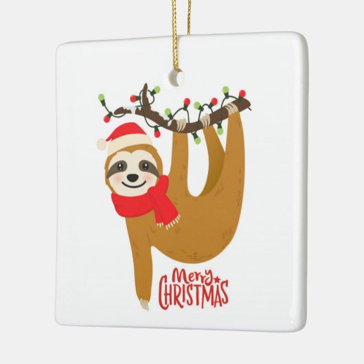 Cute Merry-kerstsleuf Keramisch Ornament (Links)