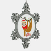 Cute Merry-kerstsleuf Tin Sneeuwvlok Ornament (Links)