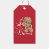 Cute Merry Kissmas Gingerbrooman Cadeaulabel (Voorkant)