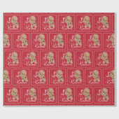 Cute Merry Kissmas Gingerbrooman Cadeaupapier (Vlak)