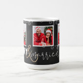 Cute Merry Married Black White eerste kerstkerst Koffiemok (Center)