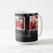Cute Merry Married Black White eerste kerstkerst Koffiemok (Voorkant rechts)