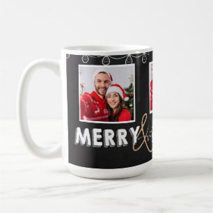 Cute Merry Married Black White eerste kerstkerst Koffiemok