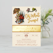 Cute Merry Mushroom House Kerstfeestdag Folie Uitnodiging (Staand Voorkant)