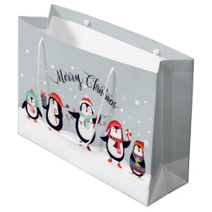 Cute Merry Penguins Groot Cadeauzakje