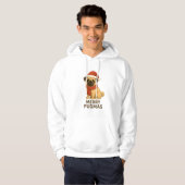 Cute Merry Pugmas Festive Holiday Pug Hoodie (Voorkant volledig)