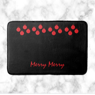 Cute Merry Red Ball Ornaments Kerstmis Badmat