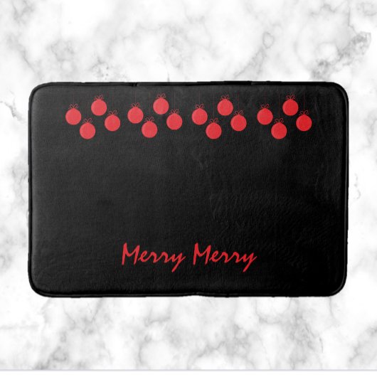 Cute Merry Red Ball Ornaments Kerstmis Badmat