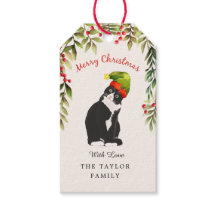 Cute Merry Red Berries Black Cat Lovers