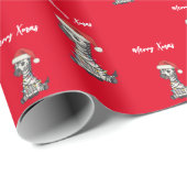 Cute merry Zebra christmas tree zoo safari Xmas pa Cadeaupapier (Rol Hoek)