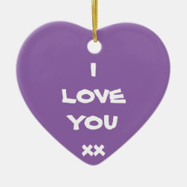 Cute message waar ik van hou, xx Heart Ornament