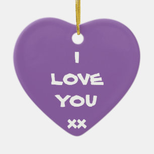 Cute message waar ik van hou, xx Heart Ornament