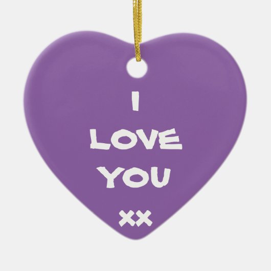 Cute message waar ik van hou, xx Heart Ornament (Voorkant)