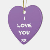 Cute message waar ik van hou, xx Heart Ornament (Links)