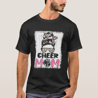 Cute Messy Bun Cheer Ma Funny Leopard Bandana Mot T-shirt