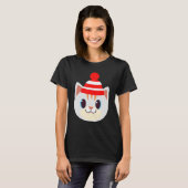 Cute met beanie Beany Wool Pet Winter Sn T-shirt (Voorkant volledig)
