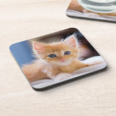 Cute met blauwe ogen bier onderzetter (Linkerzijde)