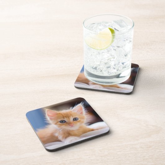 Cute met blauwe ogen bier onderzetter (Rechterzijde)