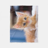 Cute met blauwe ogen fleece deken (Voorkant)