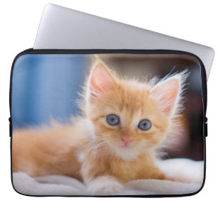 Cute met blauwe ogen laptop sleeve