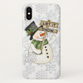 Cute-met-kerstsneeuwsneeuwpop tien Case-Mate iPhone case (Achterkant)