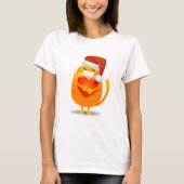 Cute met pet van Santa T-shirt (Voorkant)