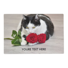 Cute met rode roos gelamineerde placemat
