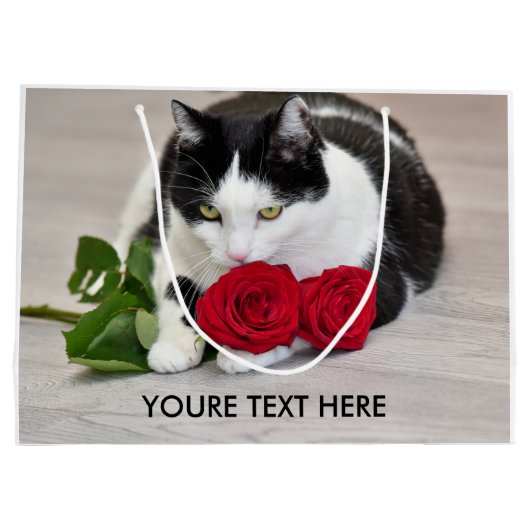 Cute met rode roos groot cadeauzakje (Achterkant)