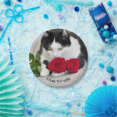 Cute met rode roos papieren bordje (Feest)