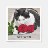 Cute met rode roos servet (Voorkant)