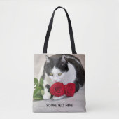 Cute met rode roos tote bag (Voorkant)