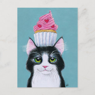 Cute met roze cupcake-briefkaart briefkaart