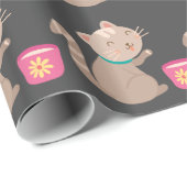 Cute met teacup-cartoon cadeaupapier (Rol Hoek)