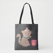 Cute met teacup-cartoon tote bag (Voorkant)