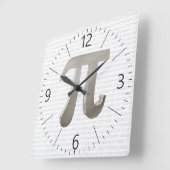 Cute metal pi character vierkante klok (Hoek)