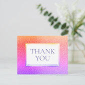 Cute Metallic Paarse roze regenboog Dank je Briefkaart (Staand voorkant)