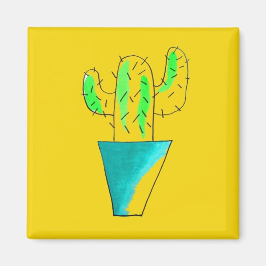 Cute Mexicaanse cactus-woestijnkunst Magneet (Voorkant)