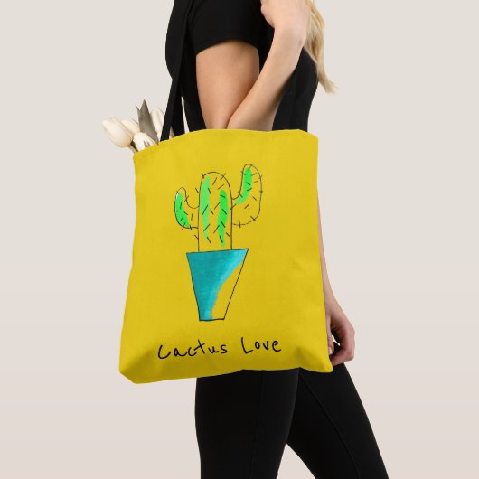 Cute Mexicaanse cactus-woestijnkunst Tote Bag (Dichtbij)